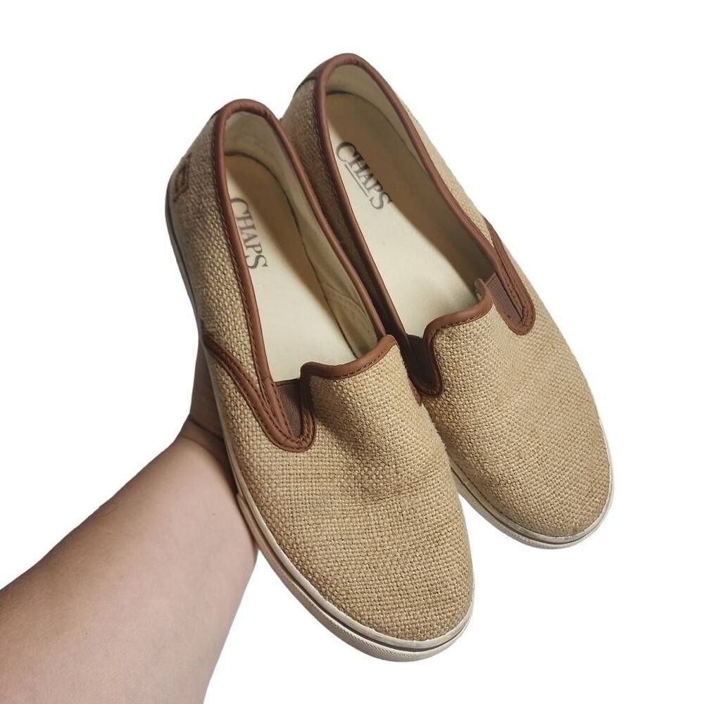 Chaps Slip-on Flats Women's Size 7.5 100% Burlap Upper Minimalist Casual Beach C